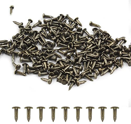 BokWin 200 Stück winzige Nägel Bronze String Art Nägel 1,2 x 6 mm Holz Finish Nägel für DIY Bilder Boxen Dekoratives Haushaltszubehör