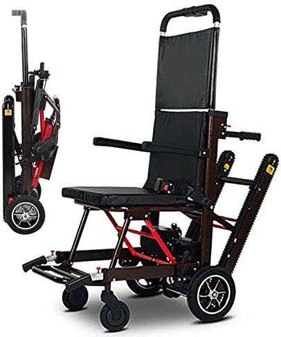 Elektrischer Rollstuhl, hebt Treppenstuhl für Senioren, einfach zusammenklappbarer elektrischer Treppensteiger-Rollstuhl, Treppenstuhl-Hilfsgeräte mit Schienen für Senioren