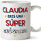 MUGFFINS Tazas Personalizadas para GEÓGRAFA mujer - En Español - Eres Súper - 11 oz / 330 ml - Regalo Personalizable original y divertido