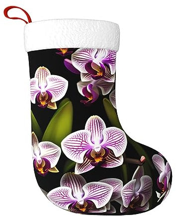 BrUgui Großer Weihnachtsstrumpf, personalisiert und langlebig, perfekt als Urlaubsdekoration und als Geschenk für Orchideen
