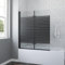 Badewannenaufsatz ohne bohren Schwarz matt 120 x 140 cm Duschtrennwand für Badewanne Badewannenfaltwand 2 Teilig Duschwand Glas Dusche aus 5 mm Einscheiben Sicherheitsglas Echtglas Nano Beschichtung