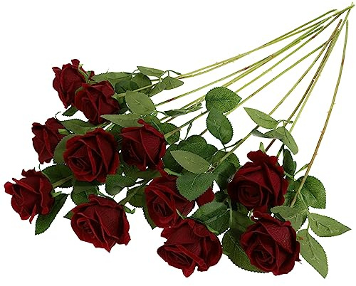 IMIKEYA Tige De Rose Artificielle 11 Pièces Fleurs De Rose Artificielles Réalistes Arrangement Floral De Mariage sans Entretien