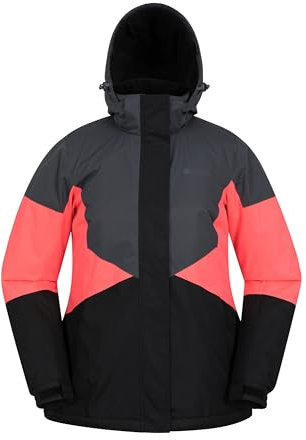 Mountain Warehouse Moon Damen-Skijacke - Schneedicht, Mikrofaser-Isolierung, winddichte Winterjacke, warm, verstellbare Kapuze - Ski-Bekleidung für den Snowboard-Urlaub Intensiv Pink Damengröße EU 40