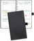 POPRUN Taschenkalender 2025 Klein 16,5 x 9 cm (Aug.2024-Dez.2025) - Kalender 2025 Klein Ringbuch mit Softcover - Terminplaner, Planer 1 Woche 2 Seite mit Kartenschlitz - Schwarz