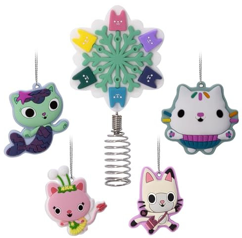 Hallmark DreamWorks Animation - Mini puntale per albero di Natale e ornamenti, per casa delle bambole, set da 5