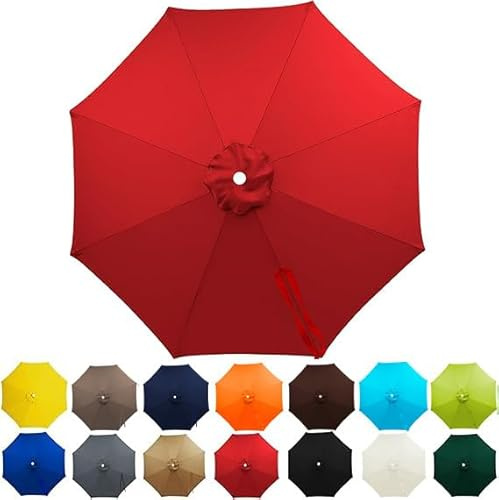XRDSHY Sonnenschirm Ersatzbezug 2.5m/2.7m/3m/3.5m/4m 6/8 Streben, UV-Schutz Ampelschirm Bezug, Wasserdicht Schirmbezug Sonnenschirm Ersatzteile für Balkon, Garten, Pool und Strand