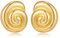 MUYAN Polierte Gold Spirale Conch Ohrringe Damen Vergoldet Große Dicke Swirl Conch Ohrstecker Statement Ohrringe Gold Stecker für Frauen Chunky Earrings Jewelry