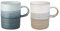 Denby - Kiln Coffee Mug Set of 2 - Blue & Brown 400ml Rustic Stoneware Ceramic Tea Mug Set for Home & Office - Dishwasher Safe, Microwave Safe - Taupe & Slate Chip Resistant