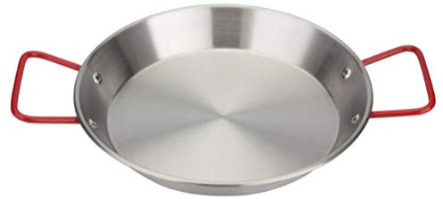 ANSNOW Griddle Pan Carbon Steel Paella Pan Restaurant Grade Paella Cooking Pan Non Stick Fry Pan Fondue Sets Iron Steamer Pan Steamer Pan/28 * 24.5Cm