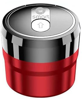 CWMFLI Auto-Aschenbecher für Smart 450 451 453 Fortwo Forfour, Tragbarer Aschenbecher mit Deckel Geruchsdicht für Reisen Zuhause Büro Outdoor Camping Einfache Reinigung Abnehmbar,Red