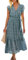 ASOMI Kleid Damen Sommer Boho: Blumen Herbst Wickelkleid Frühling Mode Lang Maxikleid V-Ausschnitt Casual Kurzarm Strandkleid Langarm Rüschen Freizeitkleid mit Gürtel 121 Dunkelgrün 42