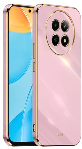 HONLEN Funda para Realme 12 5G / Realme 12X 5G (6.72 Inches), Carcasa de TPU de Silicona Suave, Diseño de Marco de Galvanoplastia - Morado