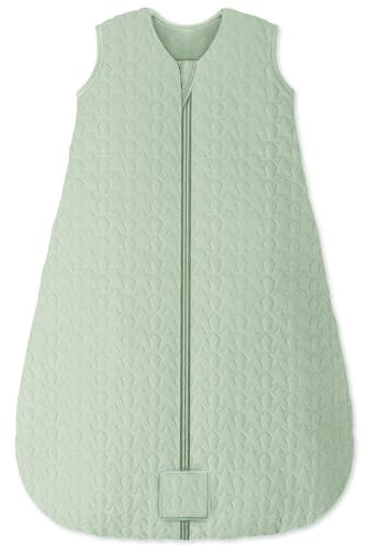 Unnivoll Schlafsack Baby Winter 2,5 Tog Baby Schlafsack 0-6 Monate Baumwolle Babyschlafsack Neugeborene Winterschlafsack Baby Warm und Weich 67 cm für Jungen Mädchen Grün