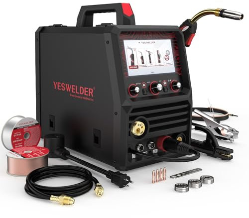 YESWELDER Firstess DP200 Dual Pulse,7-Inch LCD Screen 120/240V Dual Voltage MIG Welder,MIG/Pulsed MIG/Flux Core/Spool Gun MIG/Lift TIG/Stick Multiprocess Welding Machine