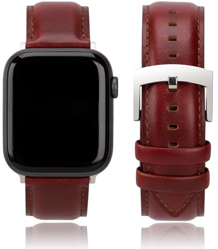 CORROPELLE Bracelet Montre Cuir Compatible avec Apple Watch 49mm 46mm 45mm 44mm 42mm Homme Femme, Élégant Bracelet Cuir Véritable Remplacement Bande pour iWatch 10 9 8 7 6 5 4 3 2 1 Ultra2 1 SE2 1