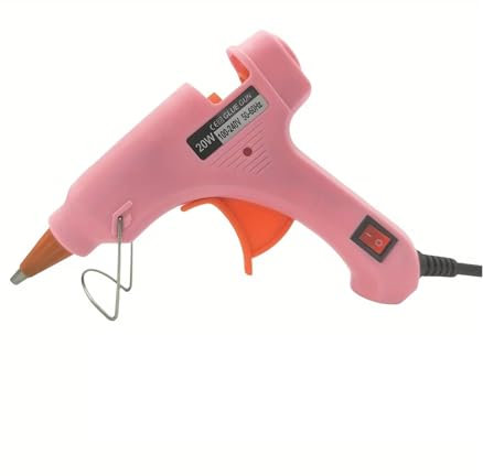 KAKAK Crafting Melting Glue Gun, Glue Gun, 20W Electric Hot Melt Glue Gun With Wire, Suitable For Household Handicrafts, Handicraft Repair And Repair for DIY Arts Quick Home Repairs(Pink)