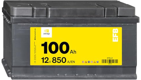 Denagi EFB 12V 100Ah Autobatterie 850A/EN Starterbatterie, Start-Stopp & Standheizung geeignet, absolut wartungsfrei