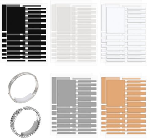 10 Blatt Ringverkleinerer Unsichtbarer 190 Stück Ringgrößenversteller Ringe Schmuck Abstandshalter für lose Ringe Ringschutz Resizer Schmuckgrößenversteller, Spanner für Männer und Frauen