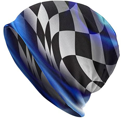 Beanie Mütze Rennen Mit Zielflagge Sommermütze Atmungsaktiv Long Beanie Für Damen Und Herren Klassische Chemo Kopfbedeckung Sportmütze, Für Skifahren, Snowboarden, Radfahren