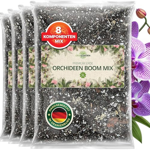 ORAGARDEN Orchideen Mix - 8 Komponenten Blumenerde für Zimmerpflanzen und Garten - 12L Orchideenerde und Substrat für Pflanzen, Palmen, Blumen