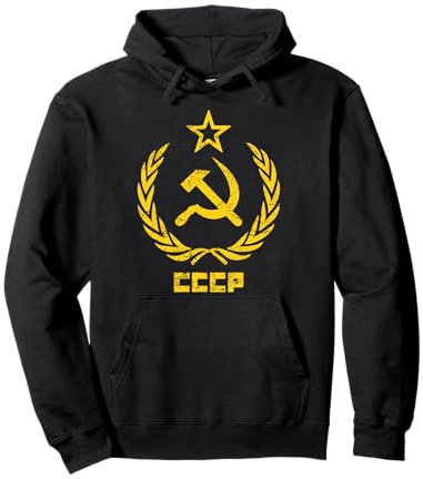 Falce e martello Stella CCCP Unione Sovietica Rossa Felpa con Cappuccio