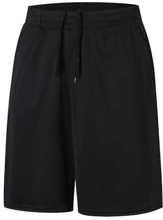 ZENGVEE Men's Running Shorts Gym Exercise Shorts Men with Pocket Quick Dry Sports Shorts for Workout Sport Training Tennis Basketball Quick Dry Short(0904-Black II-L)