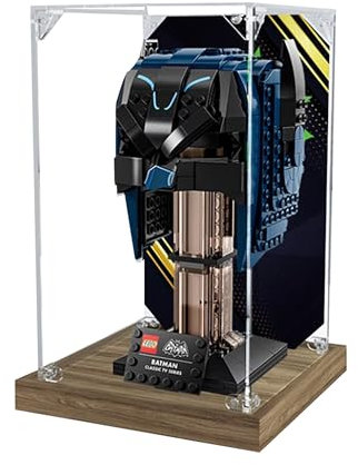 Vitrine en acrylique pour Lego 76238 Masque de Batman, boîte de présentation anti-poussière de 3 mm, vitrine compatible avec Lego 76238 (modèle non inclus) (fond 3 mm B)