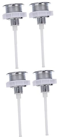 NUOBESTY 2sets Toilet Tank Push Button Replacement Kit Easy to Install Water Tank Button for Dual Flush Toilets Rod for Family and Hotel Use 2pcs*2