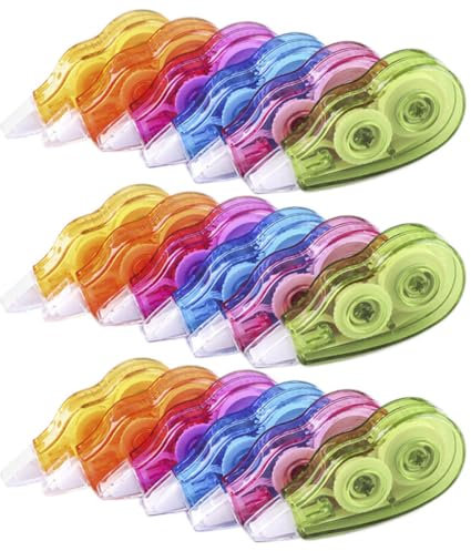 Veemoon 18 pcs Ruban Correcteur Étudiant Lot de Correction Pratique et Portable Couleurs Aléatoires Fournitures Scolaires pour Corriger Erreurs de Rédaction Couleur Couleur Aléatoire