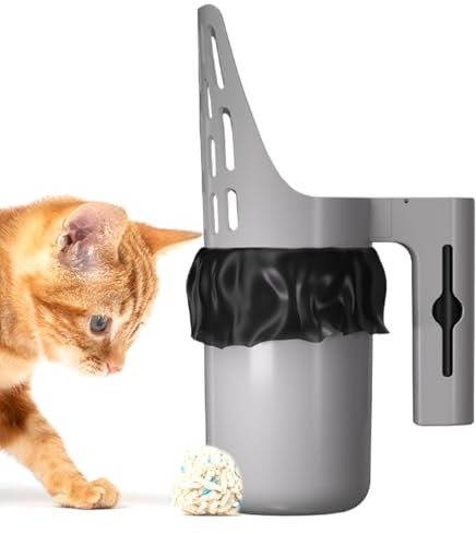 Pelle À Litière pour Chat - Poubelle À Déchets Amovible Intégrée Et Grande Pelle Portable pour Litière - Accessoire pour Animaux Domestiques pour Enlever Les Excréments À L'Intérieur Et À