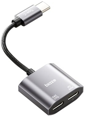 biaze Y75 USB C Splitter, Typ C Y-Adapter mit 2 USB-C Ports, PD 60W Ladekabel für Strom und Daten, Kompatibel mit Android/Laptop/Windows