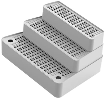 Milageto Rampe de litière Automatique pour Chat, escalier de litière Lavable et imperméable, Facile à Nettoyer, marchepied 3 marches pour Chats âgés, Gris Clair