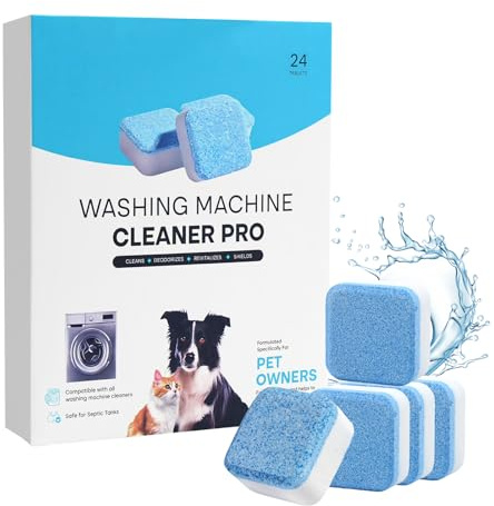 KUIRUNRX® Limpiador de Lavadora, Washing Machine Cleaning Tablets, Tableta Efervescente Removedor, 24 Unidades Pastillas Limpieza Lavadora, Limpieza Profunda, Elimina Olores y Cal