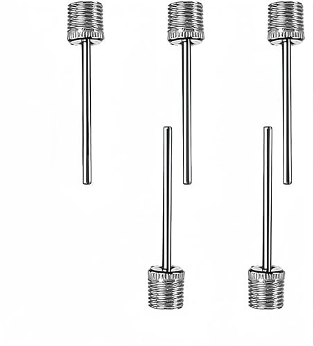 5 Pcs Football Pump Needle,Stainless Steel Ball Inflator Adaptor With Side Holes,Applicable to Basketball, Soccer, Rugby, Volleyball, Handball