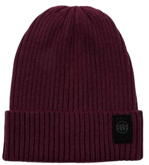 PITBULL Unisex Wintermütze Velcro Logo – Strickmütze mit Silikon-Logo, warme Beanie aus Merinowolle, Nylon, Acryl und Polyester, für Damen und Herren