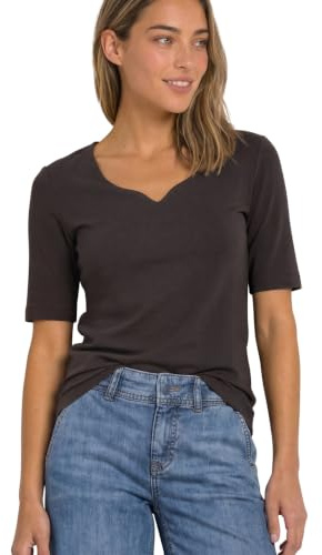 Damen Basic T-Shirt mit Herzausschnitt
