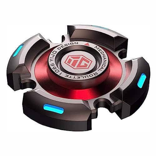 AYUNJIE Metall Finger Hand Spinners Sensorik Spielzeug mit leuchtenden Licht, Stress Angst ADHD Relief Fidget Spielzeug, Autismus Sensory Fidget Spinner Geschenke für Erwachsene und Kinder (A,Grau)