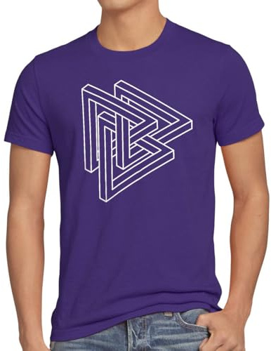 style3 Escher Dreieck Herren T-Shirt Sheldon, Größe:M;Farbe:Lila
