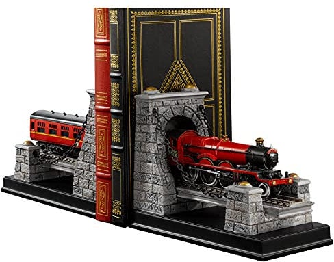 The Noble Collection Harry Potter Hogwarts Express Bookends - Two 5.5in (14cm) Hand Painted Resin Train Bookends - Officially Licensed Film Set Movie Props Gifts