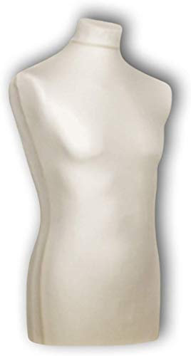 LUCCESI | Schneiderpuppe Damen/Herren S - XL | Größe L (Large/50-52) | Männlich (Male ♂) | Wechselbezug Creme-Weiss | Standfuss schwarz | weitere Größen (weiblich/Female ♀) S - XL