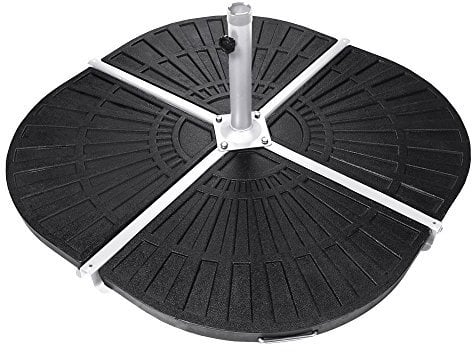 Ondis24 Schirmständer Kreuzständer für Sonnenschirme Standrohre 35 bis 43 mm inklusive 4 Platten zum Beschweren je 12 kg (Weiß)