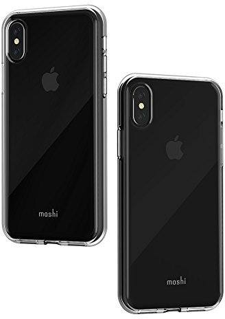 Moshi Vitros Premium Schutzhülle für iPhone X - 30 Jahre Garantie - Stoßfest, Kratzfest,Qi kompatibel (Kristallklar)