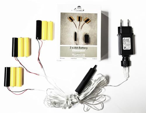 Batterie Adapter 3 x 3 AA Mignon Batterien 4,5V Wandler 4m Kabel Netzteil