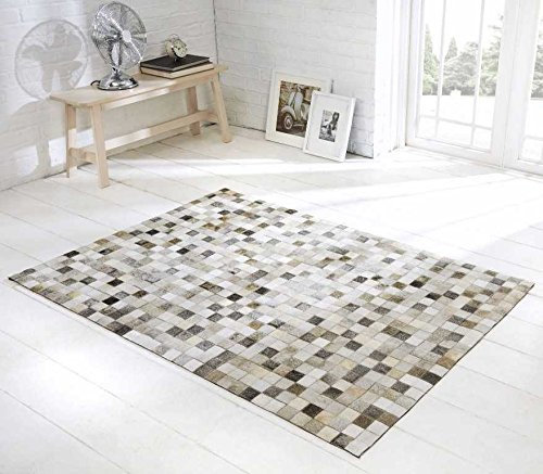 Vip-leather NEU KUHFELL Patchwork Teppich Cod 513 (120 cm x 180 cm)