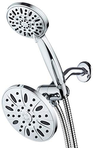 AquaDance Premium Hochdruck-3-Wege-Regenfall-Kombination – Handbrause mit 6 Einstellungen separat oder zusammen, Chrom