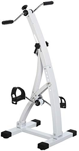 HOMCOM Pedaliera Braccia e Gambe da Divano o Poltrona con Schermo LED, Altezza e Intensità Regolabile, Bianco, 40x42.5x100cm