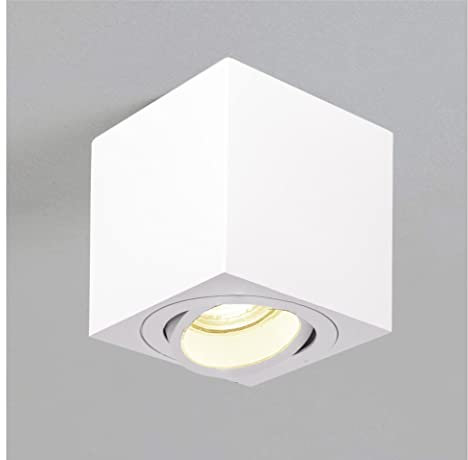 lambado® Premium LED Aufbaustrahler/Deckenstrahler Set inkl. 230V GU10 Spots - Eckige Aufbauleuchte/Deckenspots in weiss