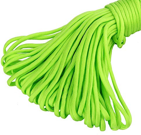 MicroCord Paracord Schnüre Nylonleine 2 mm stark, 15 m lang Farbe neon grün