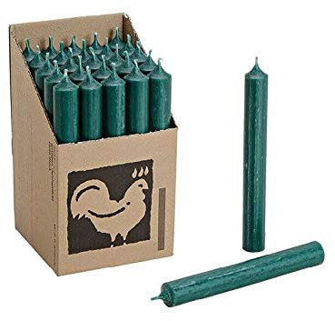 Stabkerzen 10 Stück Tafelkerzen durchgehend gefärbt Spitzkerzen für die Tisch-Deko zur Hochzeit Weihnachten & Party Farbe: Dunkelgrün/Grün Höhe:18cm