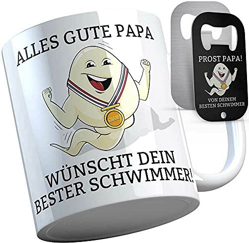 Alles Gute Papa wünscht dir dein bester Schwimmer Vatertag lustige Tasse Geschenkidee für Väter Spermium Tasse Champion Champ